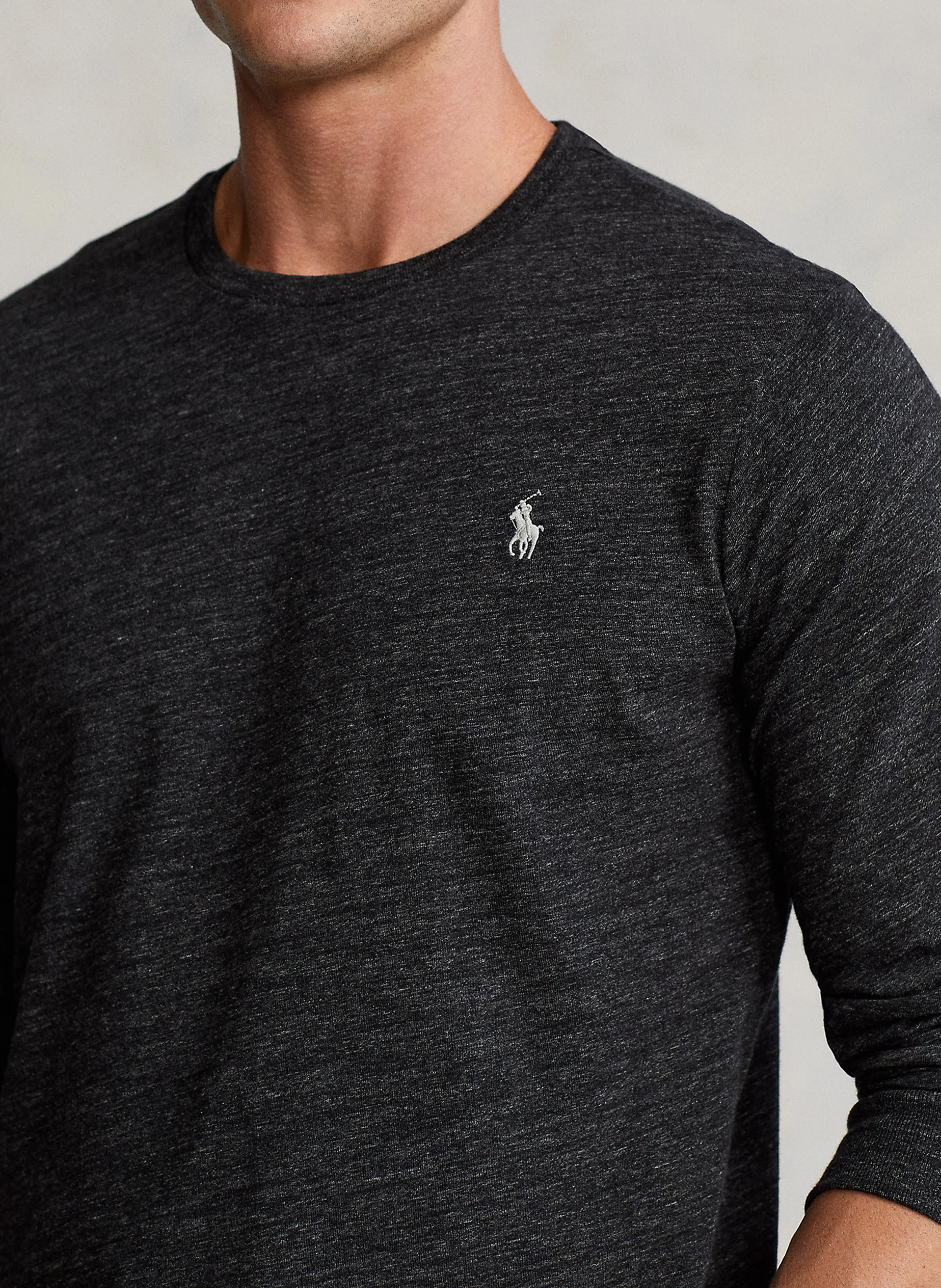 Tee-shirt col rond slim-fit en coton | Noir