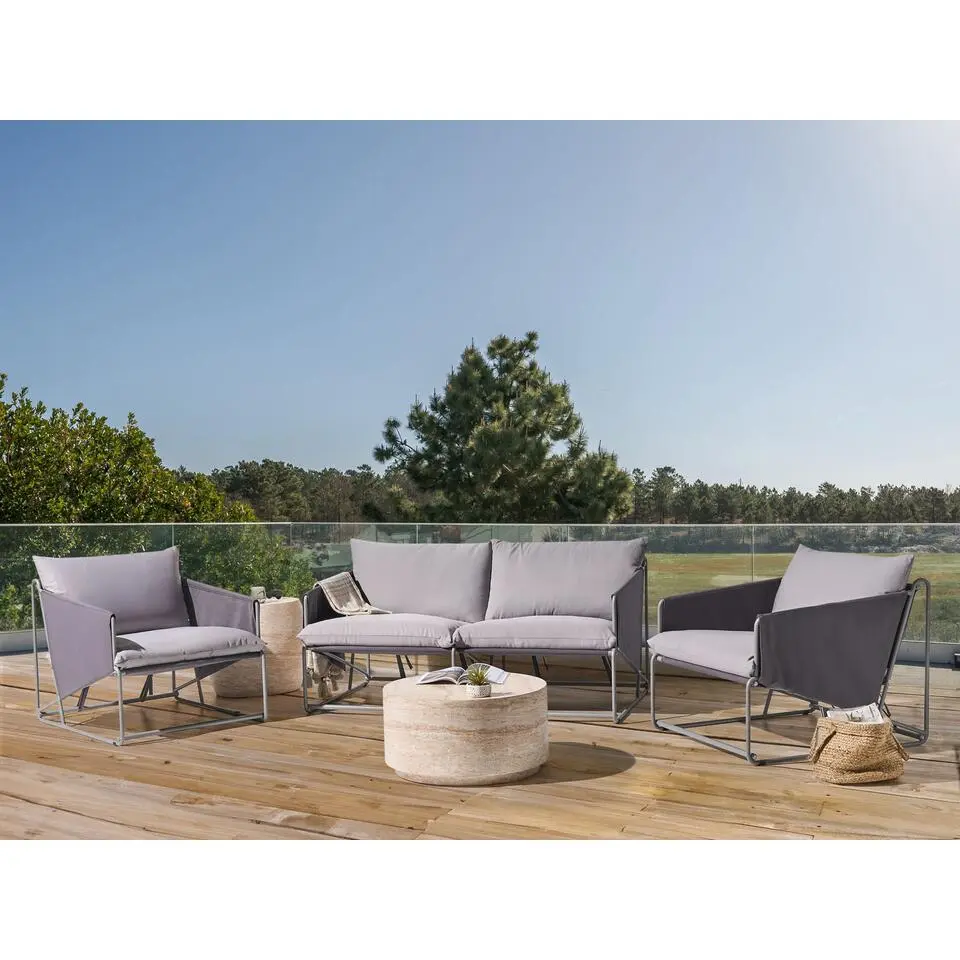 PONTE - Loungeset 4-zits - Grijs - Staal