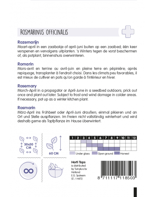 Hortitops Rozemarijn - Kruidenzaden - 150 g