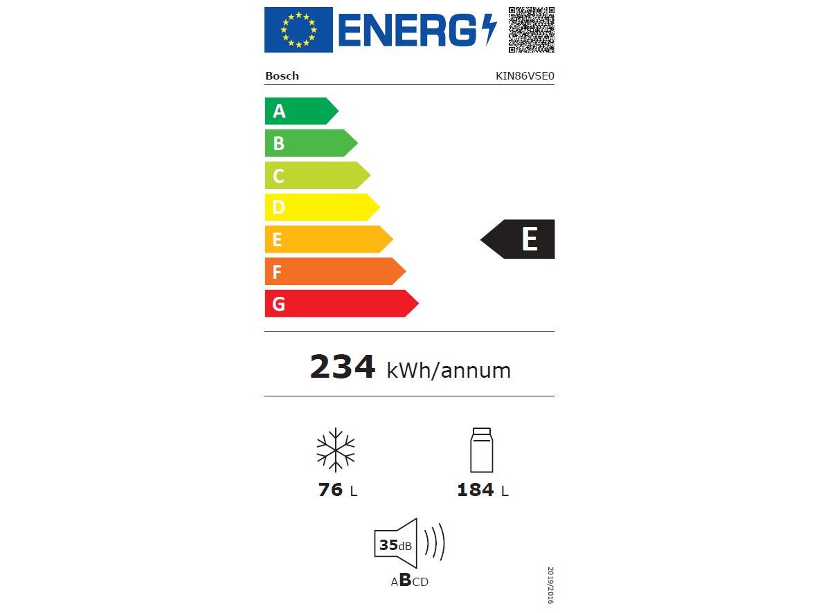 COMBINADO DE ENCASTRE BOSCH KIN86VSE0 PRATEADO E 260L NO FROST