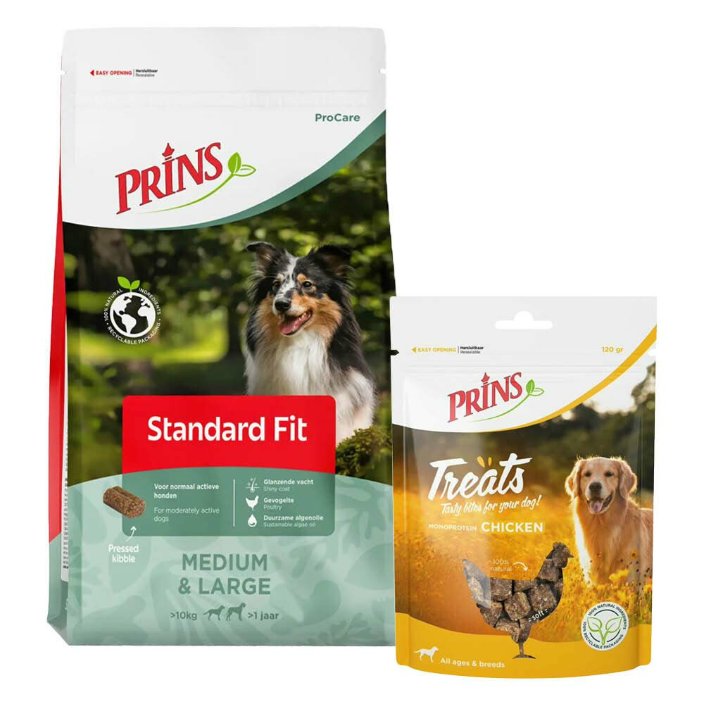 Prins ProCare Standard Fit 20 kg & Treats Chicken Pakket