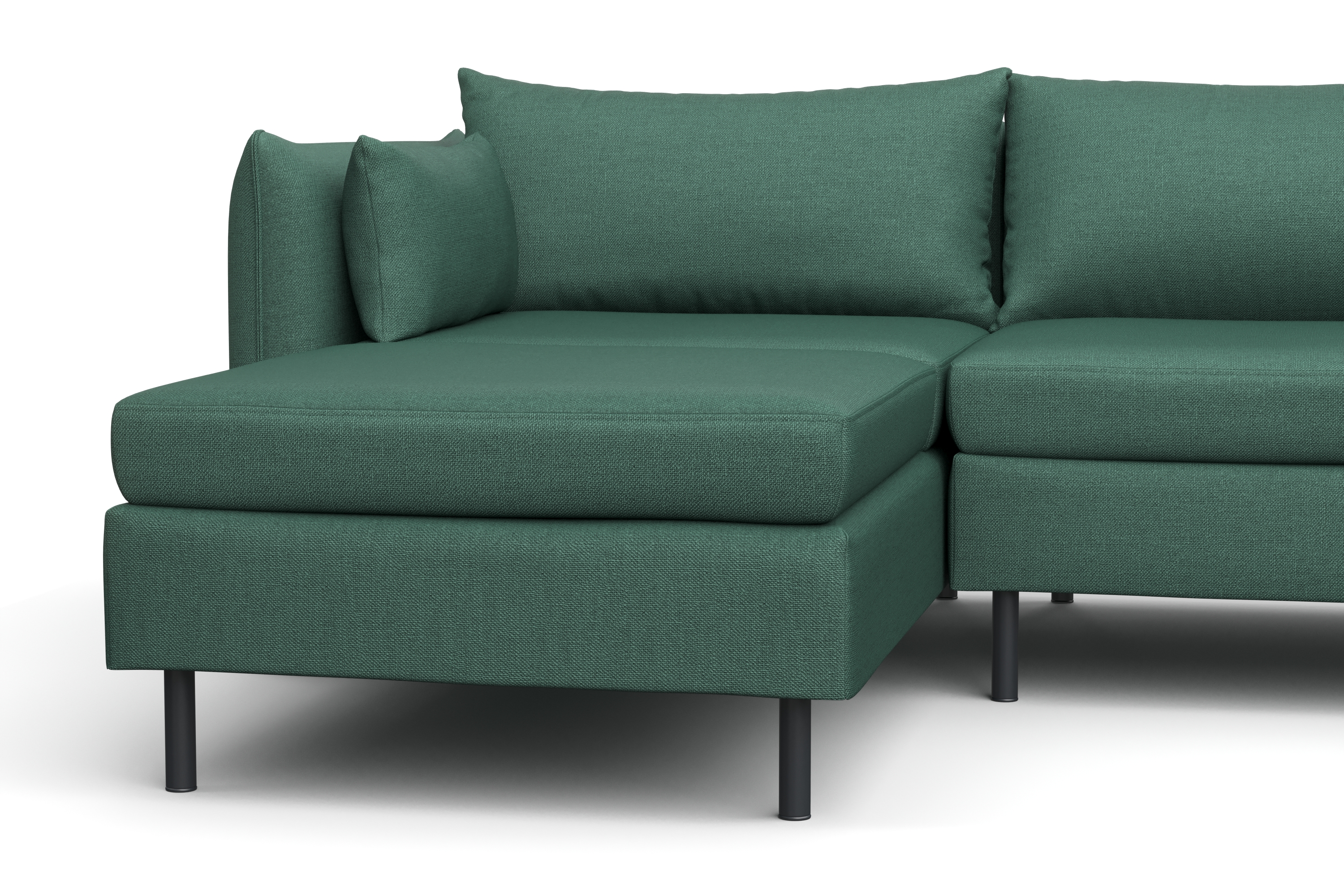 Ecksofa AIDEN links dunkelgrün