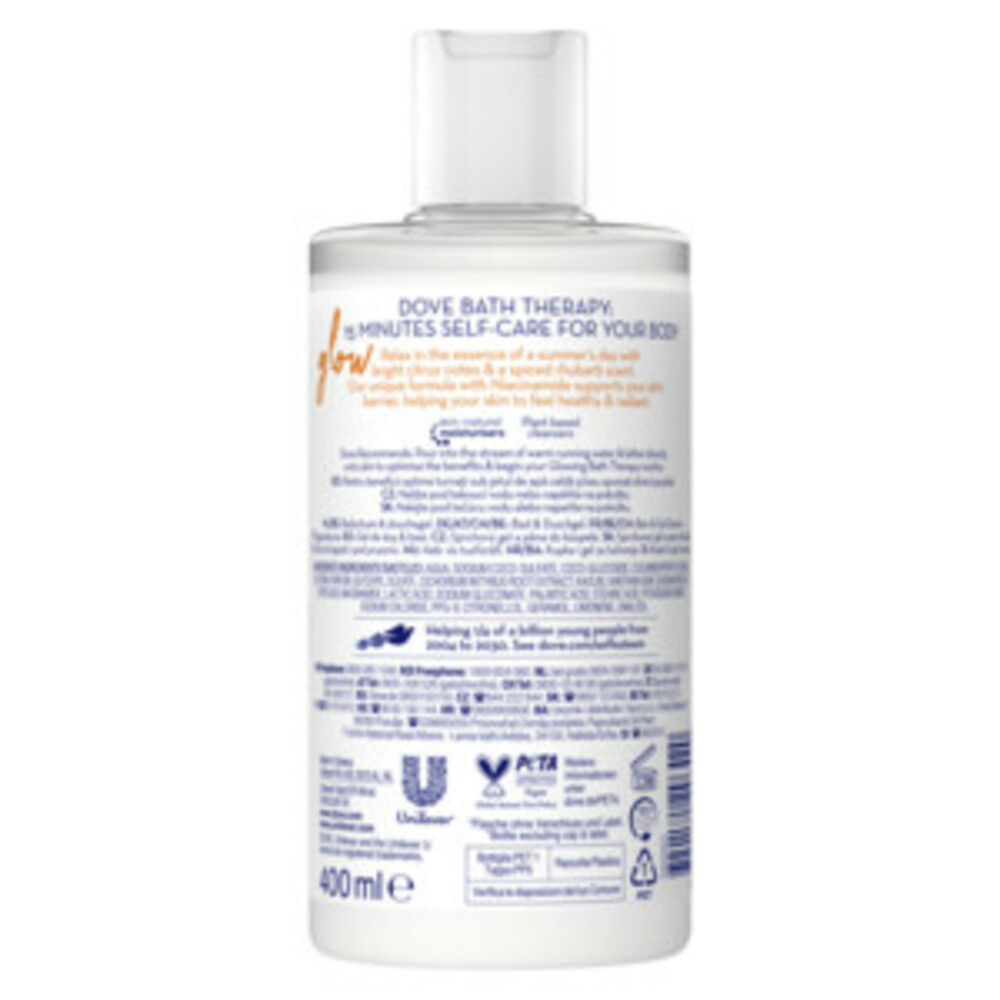 6x Dove Bath Therapy Glow Badschuim & Douchegel400 ml