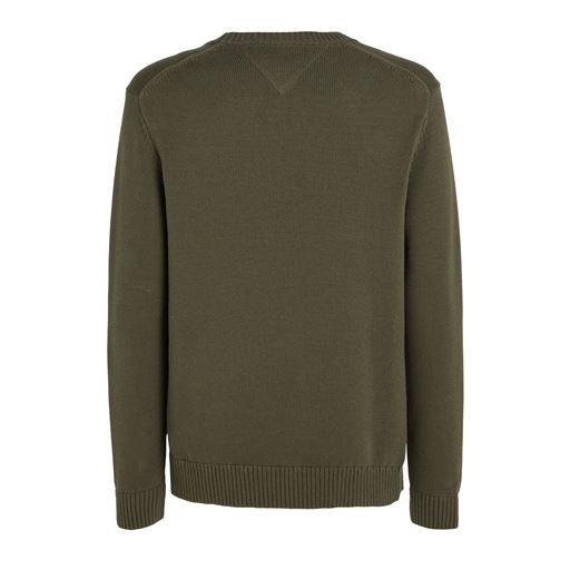 Tommy Jeans Slim Essential Cneck Striktrøje, Fatigue Green, XL