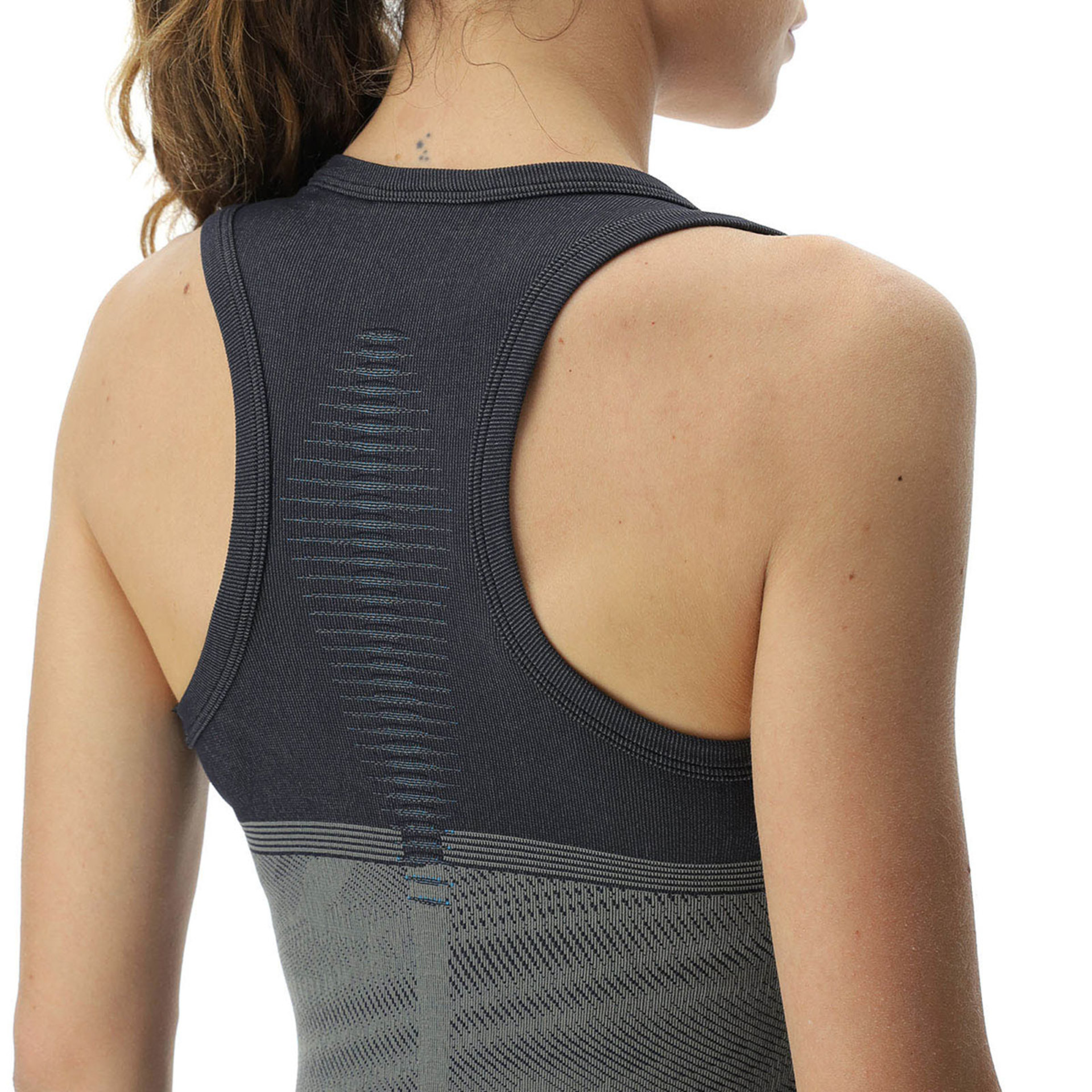 UYN Crossover OW Hardloopshirt Zonder Mouwen Grijs/Zwart Dames