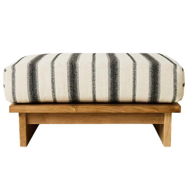 HKliving Outdoor Teak hocker Chalkstripe