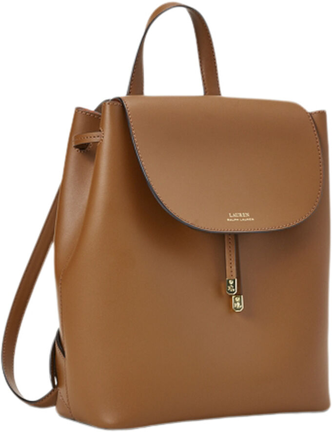 Lauren Ralph Lauren Drawstring Leather Backpack Brun