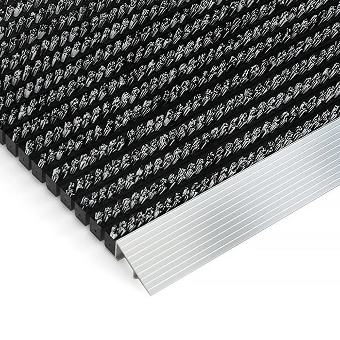 Deurmat - Profi Brush - Vuilvangmat met aluminium frame / Zwart-wit 50 x 80 cm