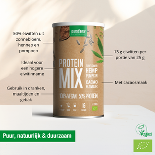 Purasana Protein Mix Hemp Sunflower Peas Pumpkin Cacao 400GR