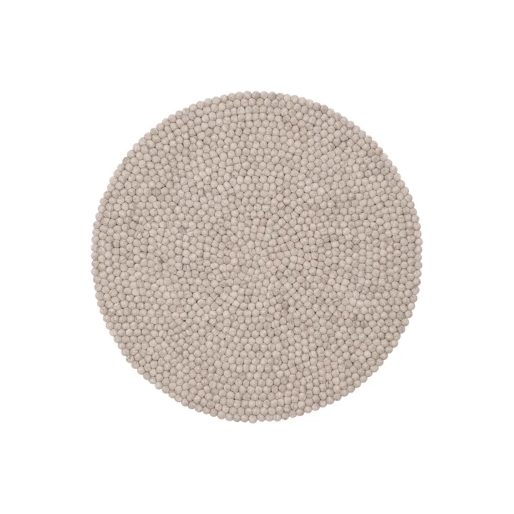 myfelt - Béla Filzkugelteppich, Ø 90 cm, beige