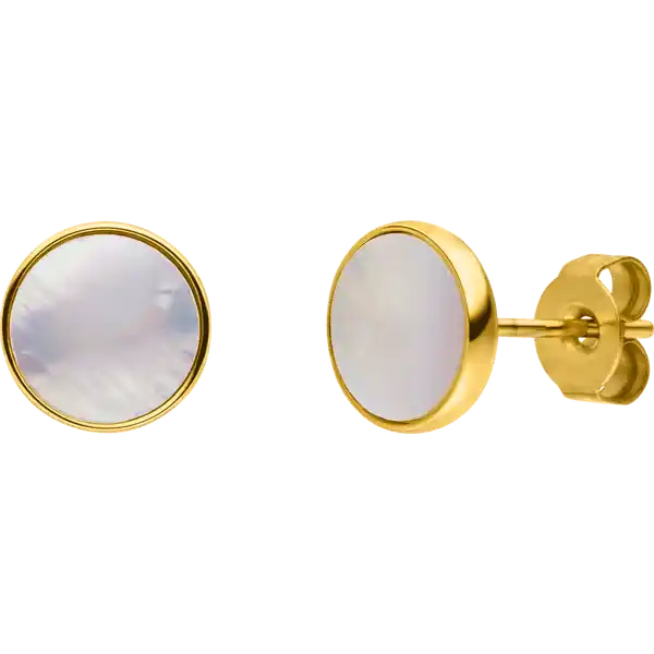 White Gloss Ohrringe gold
