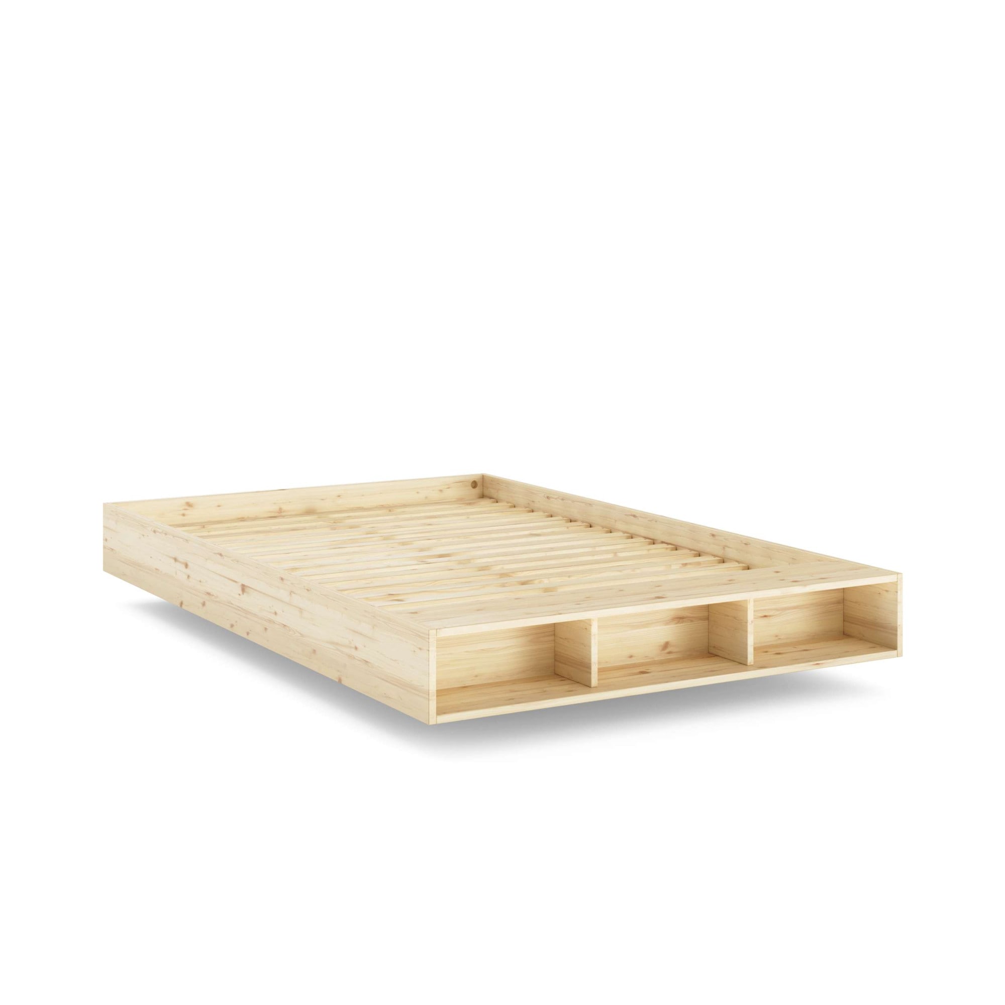 Karup Design Stauraumbett »Merge Bed Bettgestell m. integrierter Bank m. Stauraum, mehrere Grössen« inkl. Lattenrost, excl. Matratze, FSC®-zertifiziertes Massivholz