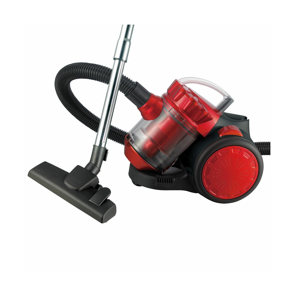 Bodenstaubsauger ohne Beutel - 2,0Liter, Leistungsstarker Motor - 700Watt, Schwarz/Rot