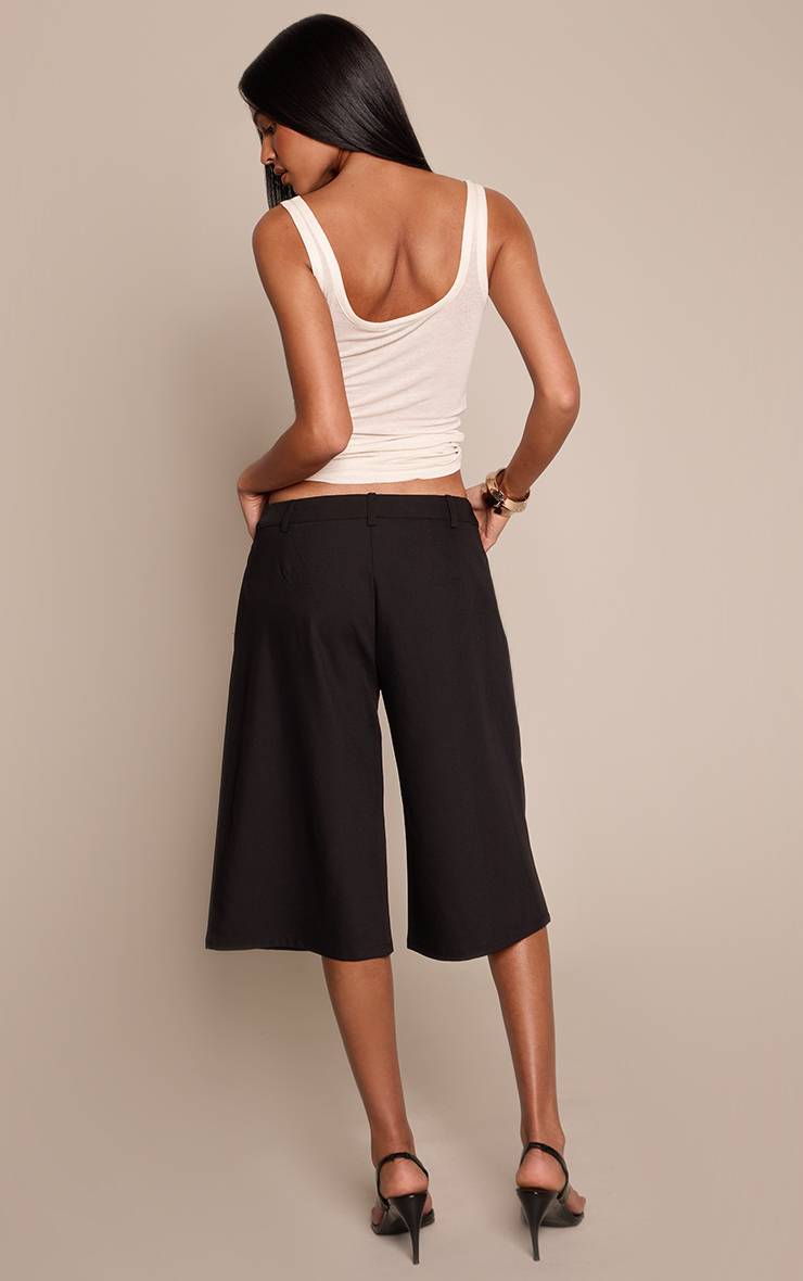 Noir Short En Jean Tissé À Détails Plissés Tall