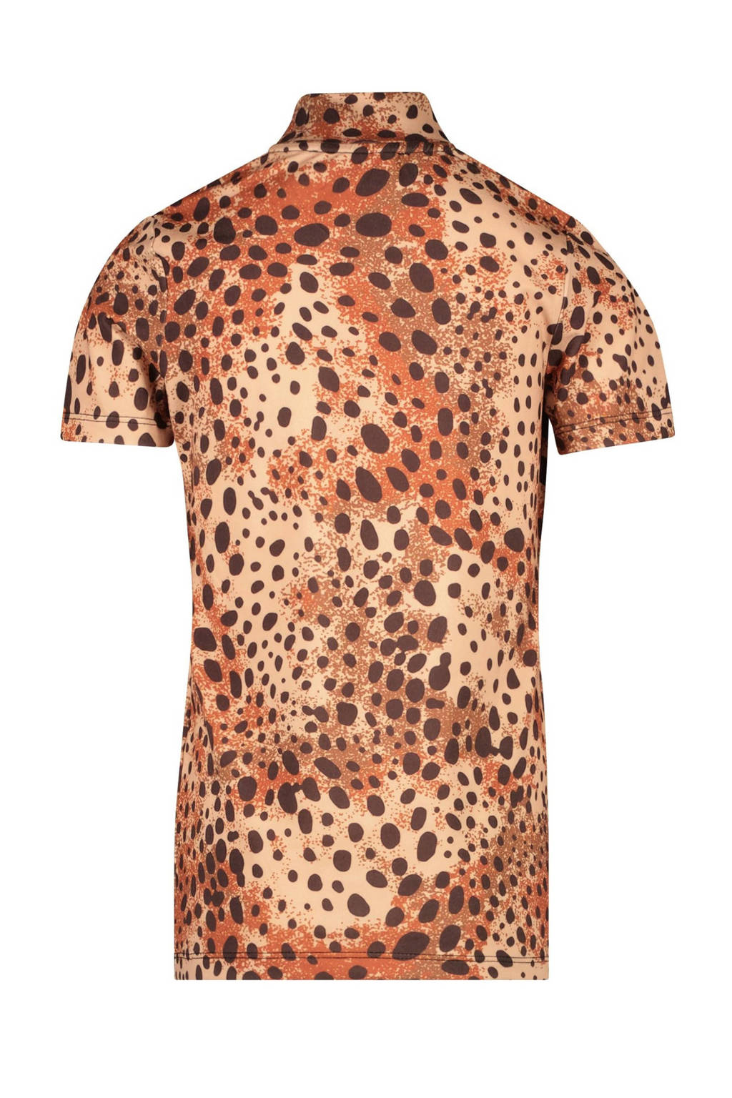 Cars T-shirt Ashi met dierenprint bruin/lichtbruin
