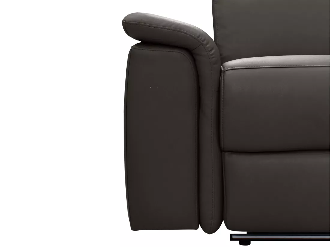 Pareli | Canapé 2 places avec fonction électrique en PU/cuir marron