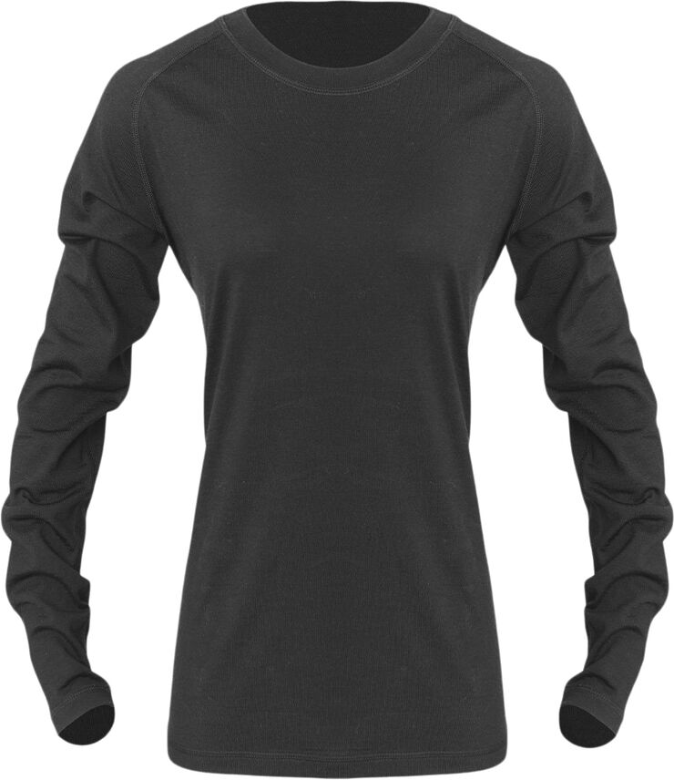 Asivik Asivik Adventure Merino blend Crew uldundertrøje, dame Sort