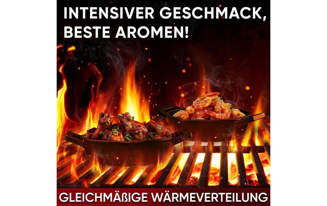 Grilltopf »Gusskoenig Mini Set mit Holzsockel« 4 Stk. tlg. Gusseisen