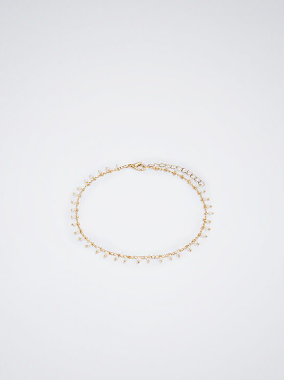 Pulsera Tobillera Dorada De Resina - Dorado