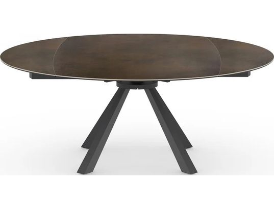 CONCEPT1 - Table Calypso marron 115-190x180x77 céramique sur verre