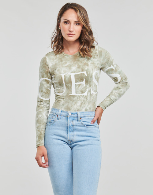 Guess - LS GUESS LOGO Kaki
