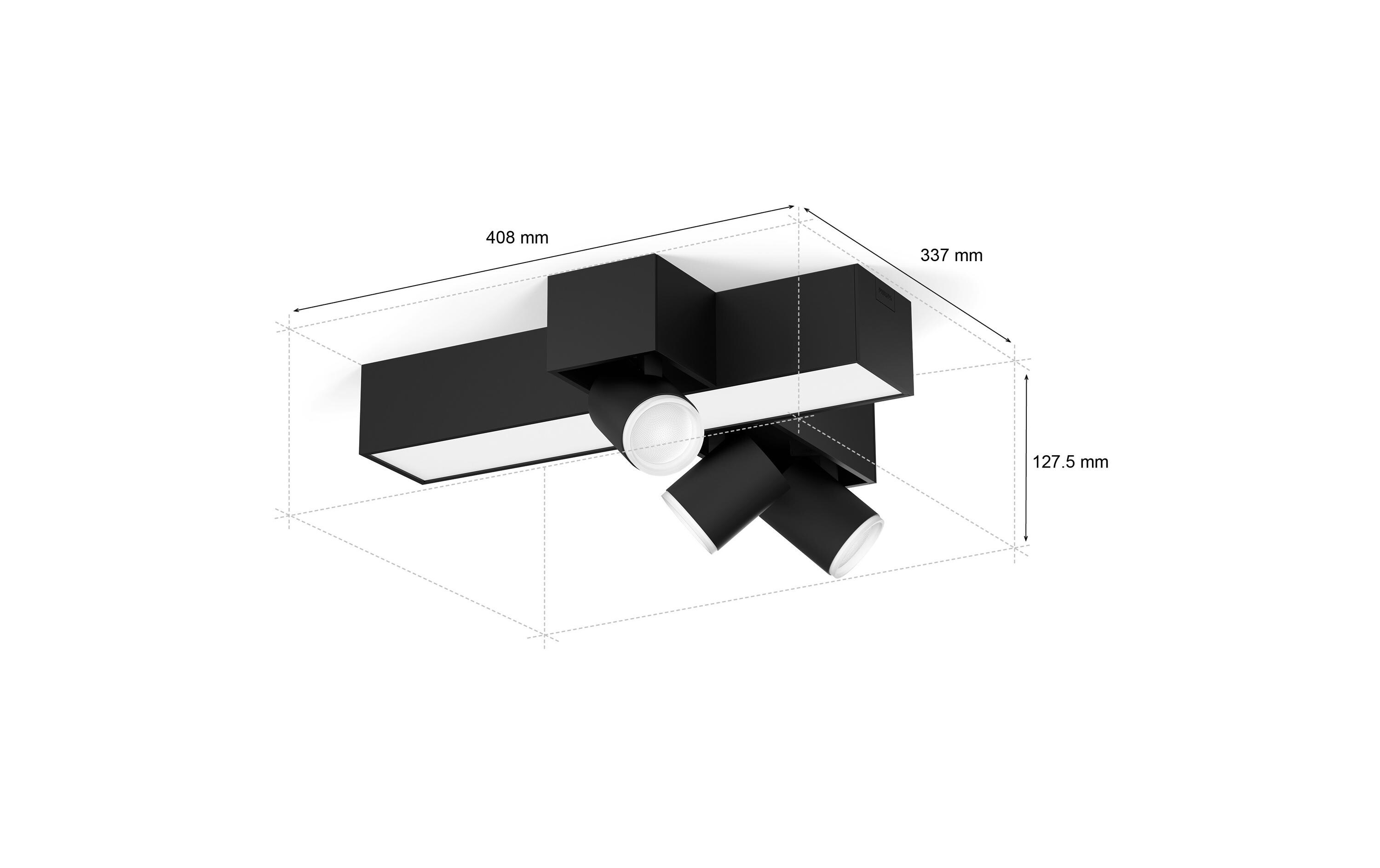 White & Col. Amb. Centris Cross 3er-Spot Schwarz<br>Beleuchtungslösungen für jeden Raum
