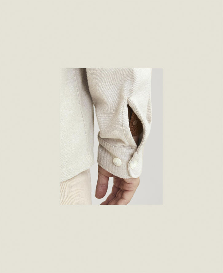 Jack & Jones JPRRAYMOND MELANGE SOLID LS OVERSHI Summer sand/comfort fit