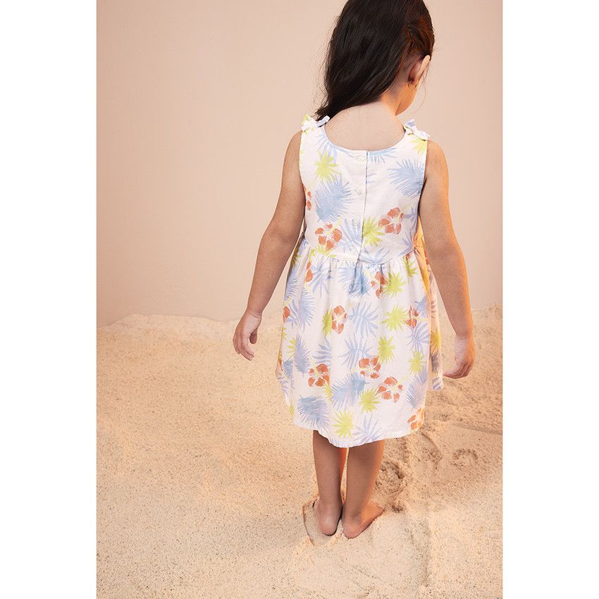 Robe à manches courtes imprimé fantaisie pour bébé fille - Blanc