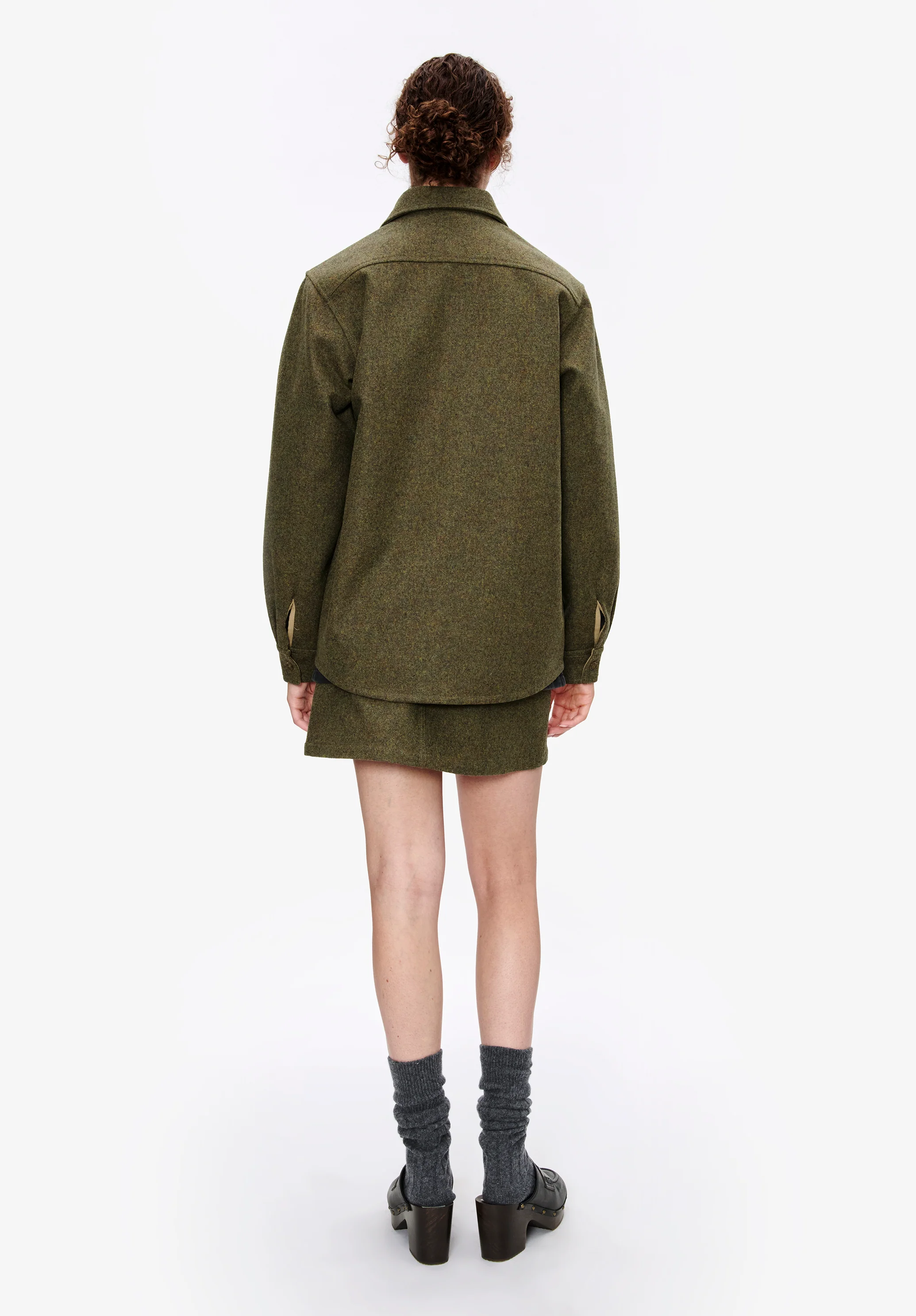 Veste surchemise - Vert chine