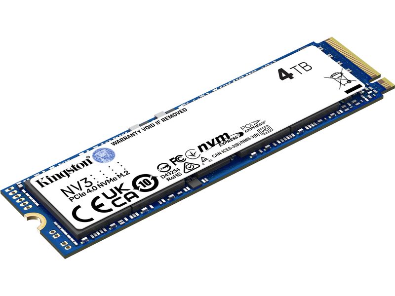 Kingston SSD NV3 M.2 2280 NVMe 4000 GB Schnelles M.2-Solid-State-Drive mit 4 TB Kapazität
