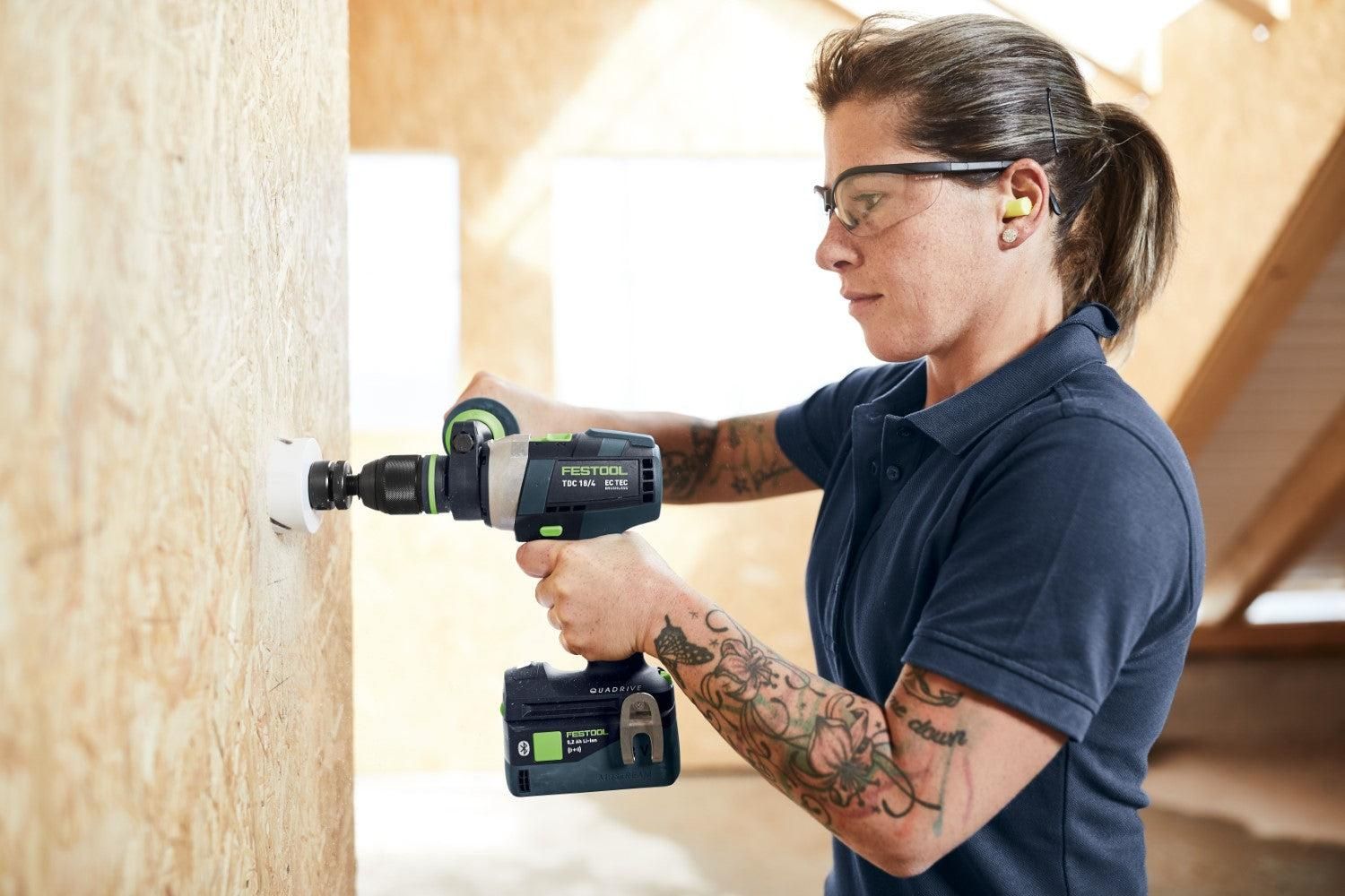 Festool TDC 18/4 5,0/4,0 I-Set QUADRIVE Accu Schroefboormachine 18V 4.0/5.0Ah    1x Hulpstuk in Systainer - 577612