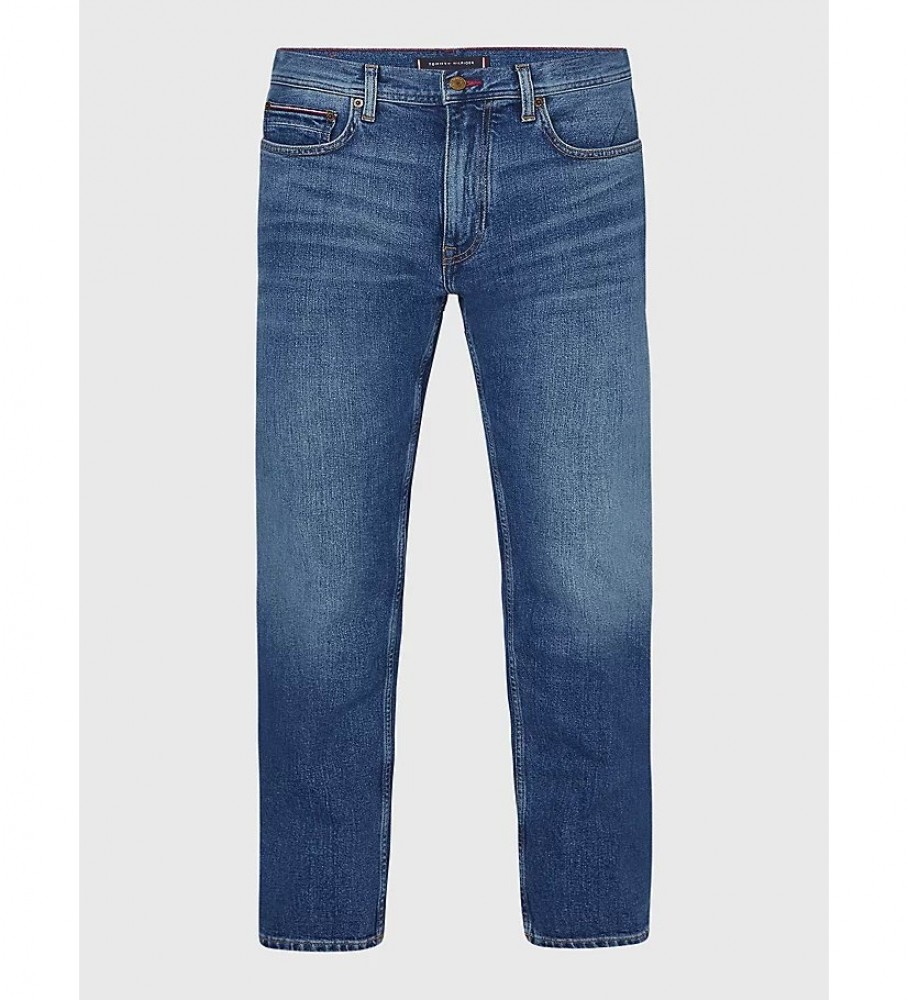 Calça jeans Tommy Hilfiger reta Denton Str Boston em denim
