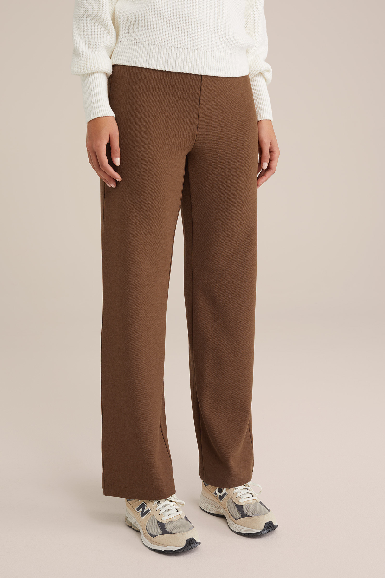 wide leg pantalon WE Fashion Kaneelbruin