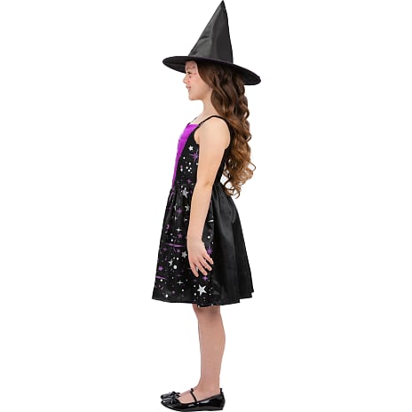 Halloween heksekostume med stjerner kostume str. 128