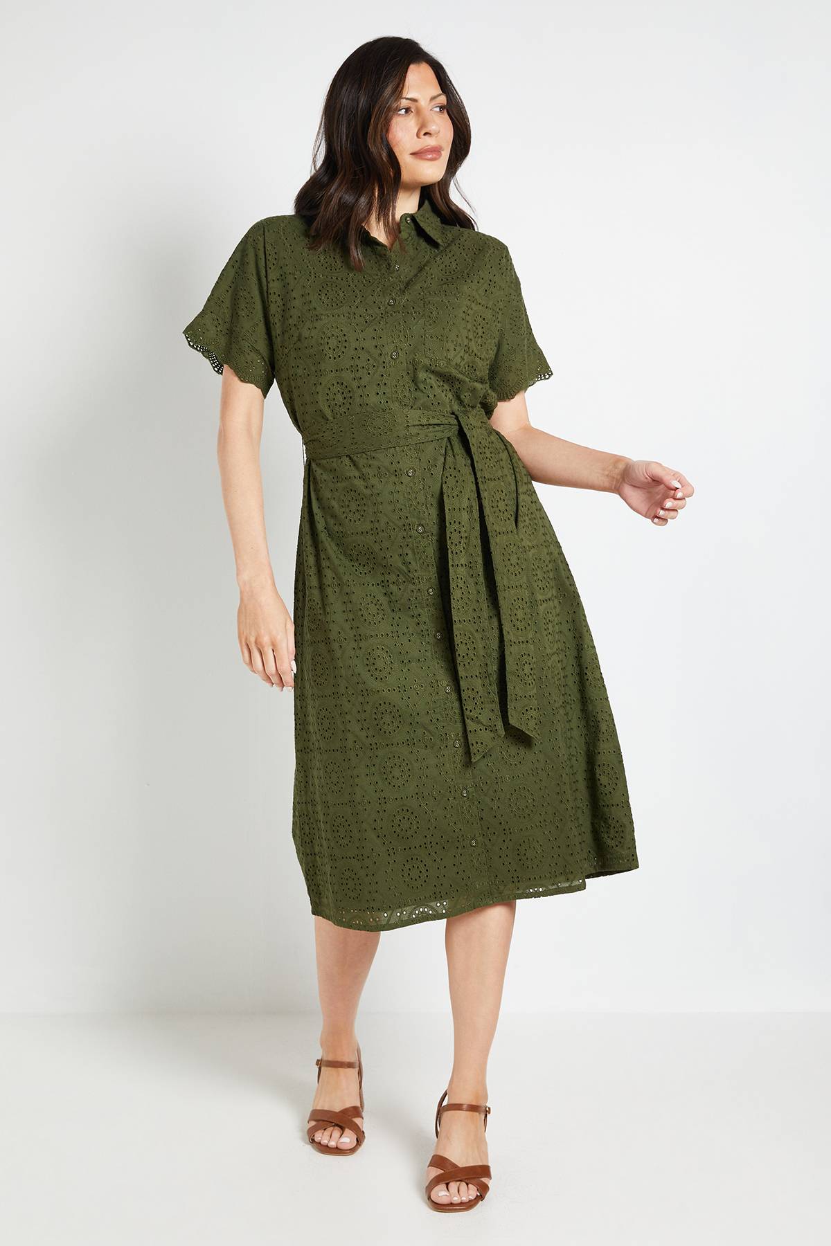 Wallis Robe Chemise Broderie Anglaise D'été