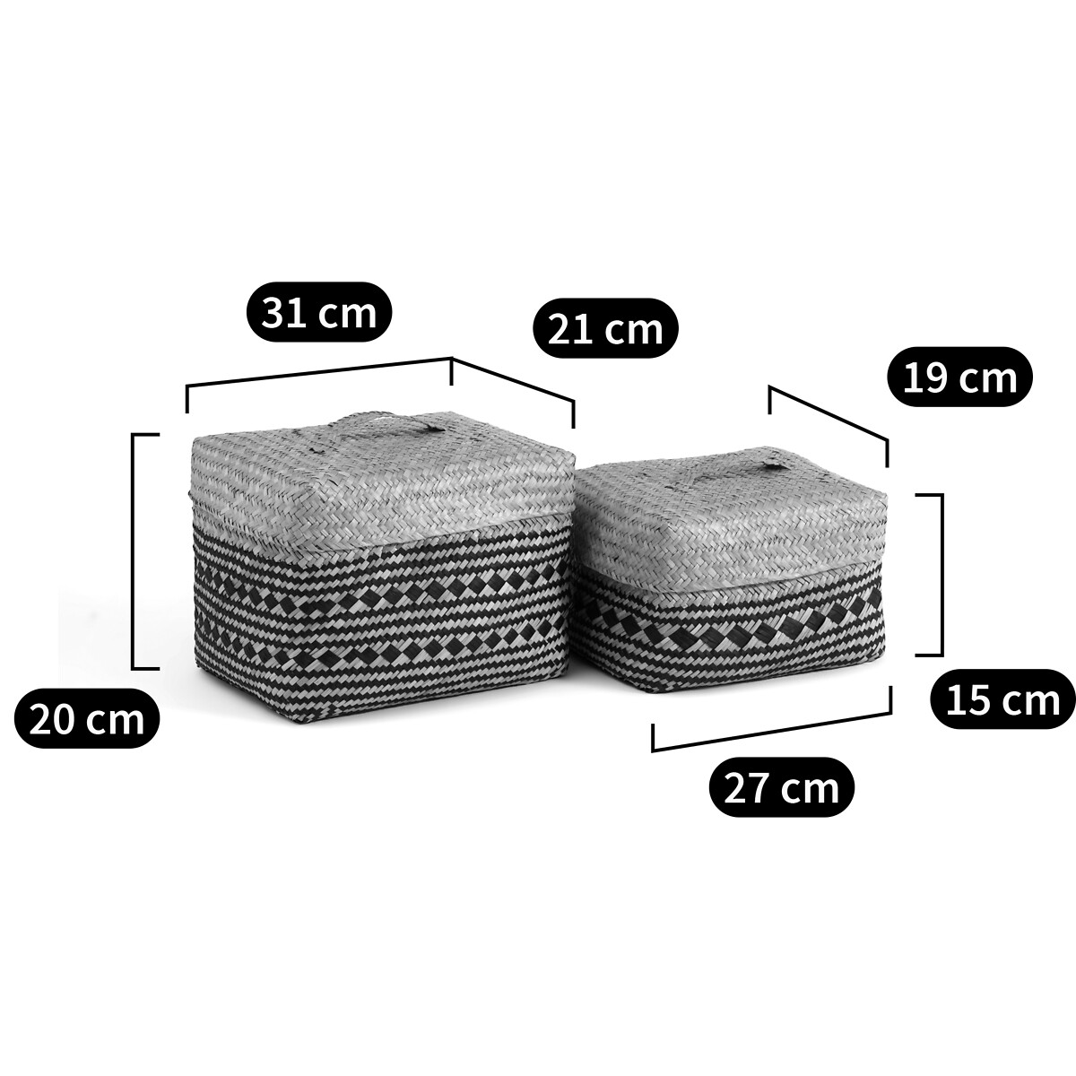 LA REDOUTE INTERIEURS<br>Conjunto de 2 cestos, Kotak