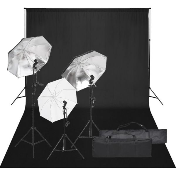 Kit de Estúdio Fotográfico com Conjunto de Iluminação e Fundo - 3094708