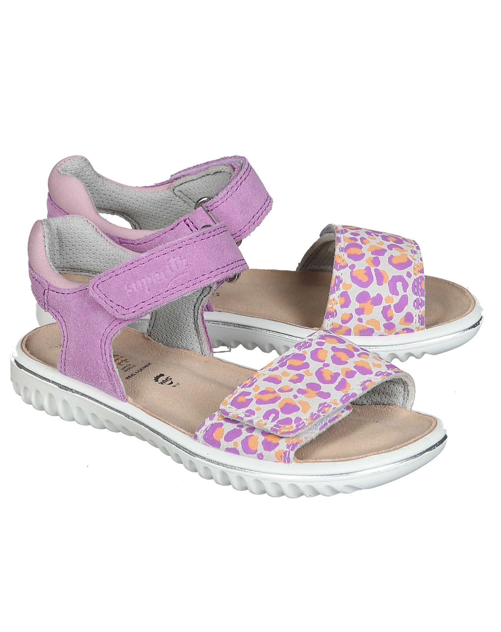Leder-Klettsandalen SPARKLE LEO in lila