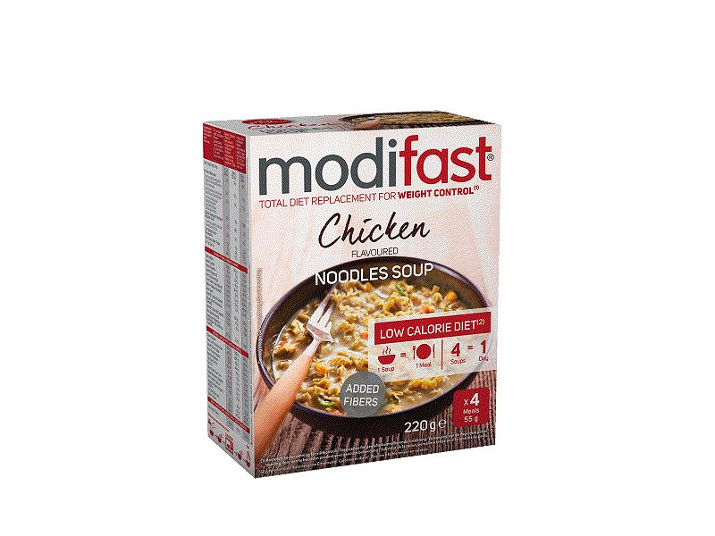 Modifast Chicken Nudelsuppe 4 x 55 g Instant-Suppe zum Abnehmen