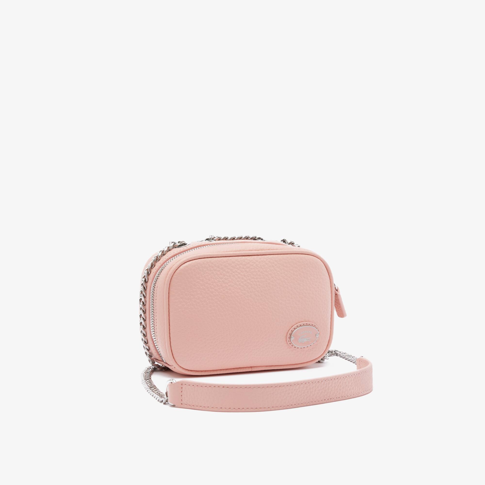 Damen LACOSTE Top Schultertasche aus genarbtem Leder Crossbody Taschen - Rosa - Lacoste - Damen