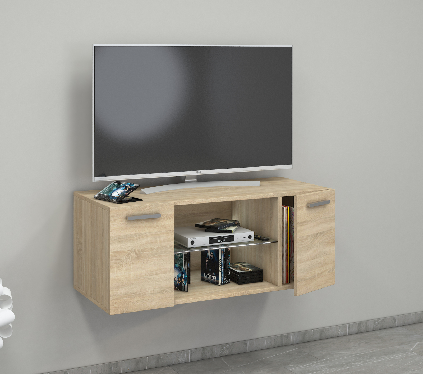 TV-Lowboard JUSA - Sonoma Eiche -2 Türen - 95 cm breit