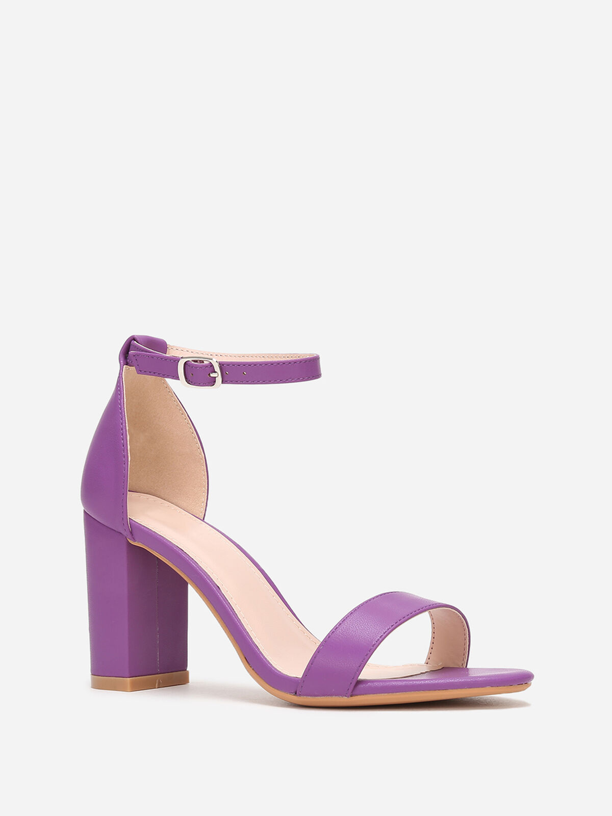 Sandales à bride et talon carrés- Violet