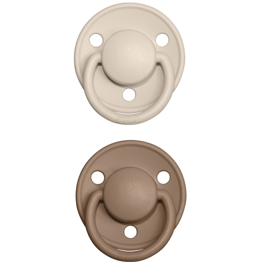 BIBS® Schnuller De Lux Vanilla  Dark Oak 0-36 Monate, 2 Stk.