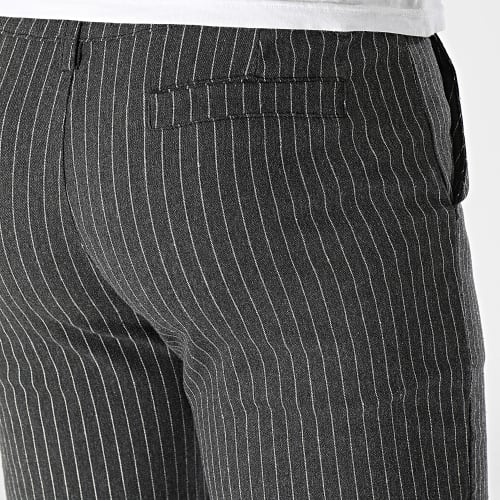 Pantalon Chino A Rayures Gris Anthracite