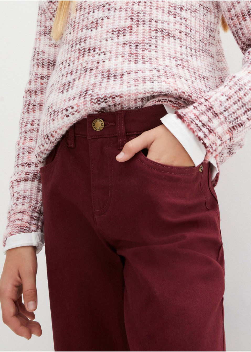 Pantalon twill évasé fille