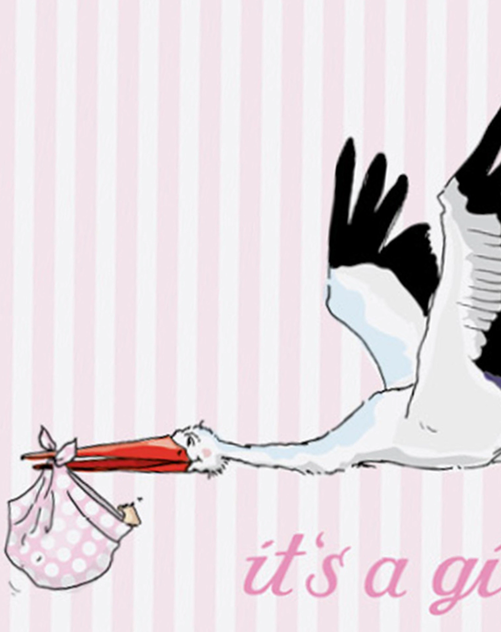 Klappkarte STORCH 2er-Set in rosa