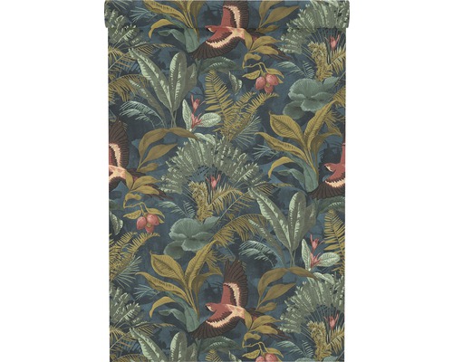 Vliesbehang 639216 Jungle blauwgroen