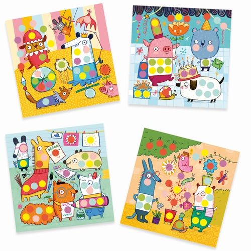 Djeco knutselset creëren met stickers - dieren