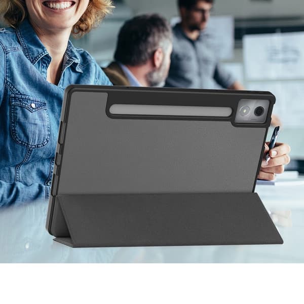 For Lenovo Idea Tab Pro Case Tri-Fold stativdeksel med penneholder - Grå