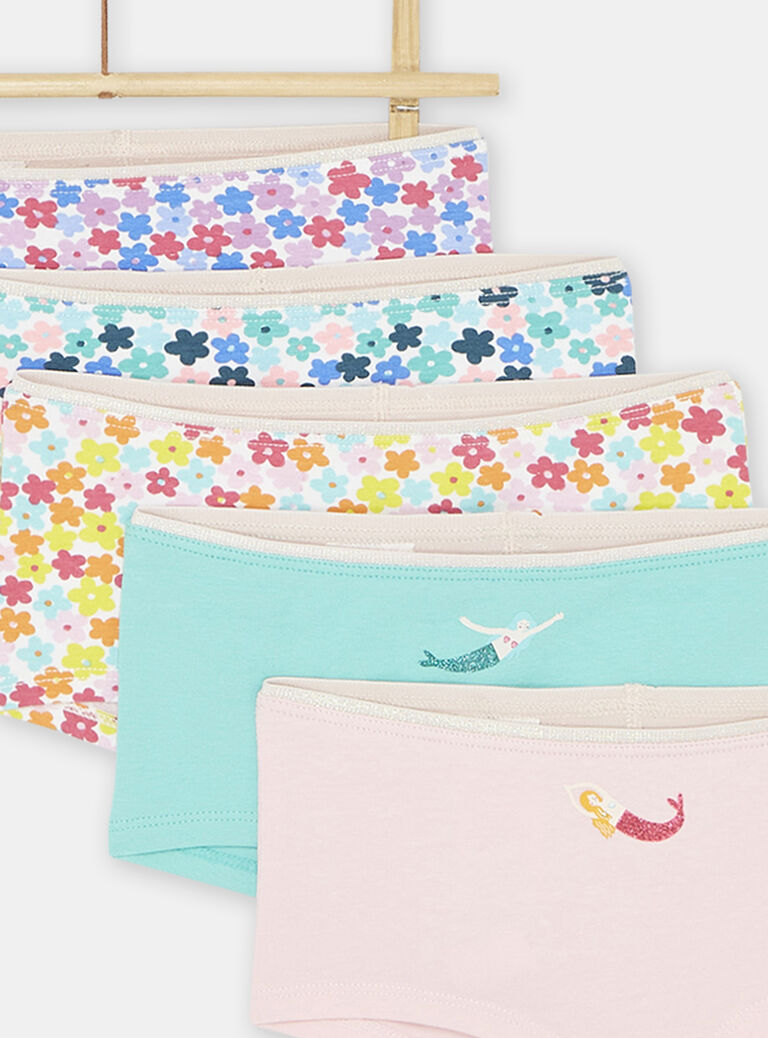 Lot de 5 shortys multicolores fille